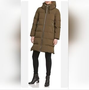 DKNY Green Down Puffer Coat Jacket Parka Size Medium M
